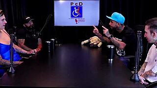 couple holds hands while squirting