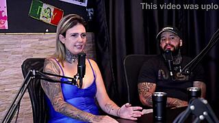 couple holds hands while squirting