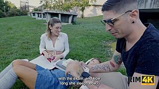 Rim4K European Blonde Nerd Couple In Intense Ass Licking Rimjob