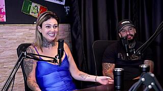 couple holds hands while squirting