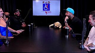 couple holds hands while squirting