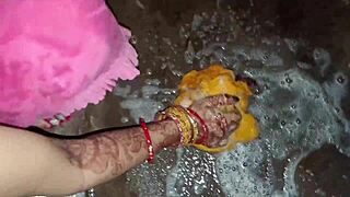 Seductive Bhabhi Peeing in Bathroom with Hindi Dirty Talk