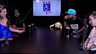 couple holds hands while squirting