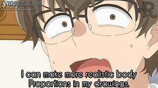 Teen tricked into footjob in classroom for art's sake deception.