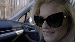 Can You Drive While This Blonde MILF Sucks Your Cock And Swallows Cum Outdoors?