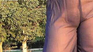 Hairy Mature Flashes in See-Through Outfit.