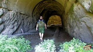 Horny Camper Covers Cave Girl In Cum