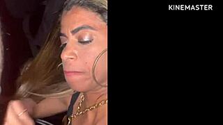 Brazilian wife sucks multiple shafts in a car cabin. The orgy heats up fast with muscular studs.