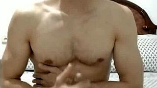 Attractive guy reveals his monster cock and jerks off