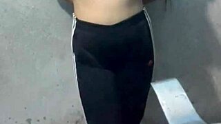 Wild Student Getting Oiled Up In Hotel Bathroom Madness!