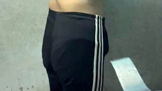 Wild Student Getting Oiled Up In Hotel Bathroom Madness!