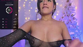 girl with small tits moans loudly in delight on webcam