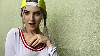 Horny Blonde Teases Classmate and Gets Cum Covered