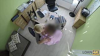 Loan4k agent says, Don't worry, this blowjob stays between us. It's all on hidden cam.