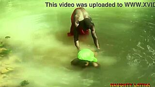 Ebony African wife bangs pastor during intense water baptism ritual