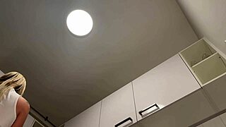 Hot Sexy All-Natural Big Tits Braless Wife Goes No Panties In Kitchen