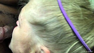 Jenna Jaymes Shares Hotel Interracial Blowjob with Blonde Milf and Big Tits