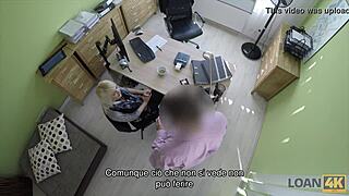 Loan4k agent says, Don't worry, this blowjob stays between us. It's all on hidden cam.