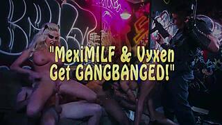 MEXIMILF SLUT GABBY QUINTEROS GETS GANGBANGED