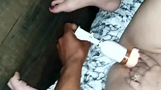 using sex toy on my wife in missionary position