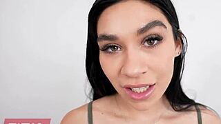 Fit18 Delilah Dagger casting ends with tiny gymnast creampie