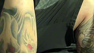 djrafa testing the sofa and rating the tattooed newbie