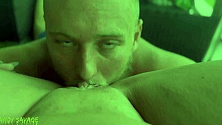 She films her blue-eyed guy licking her to orgasm