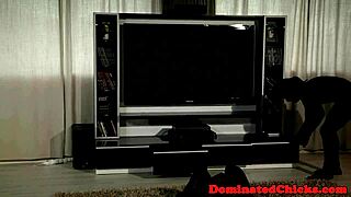 Restrained thief babe gets rough anal domination from maledom