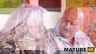 mature wife can’t get enough, so she seduces the handsome waiter for kinky fun