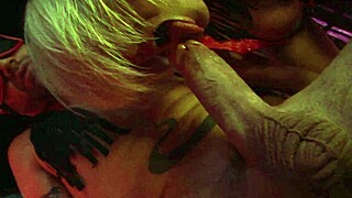 Blonde milf bent over in doggystyle fucking at red light in castle