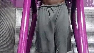 Machine solo in gym with mature roommate daddy dorm amateurs sexy cute fitness?