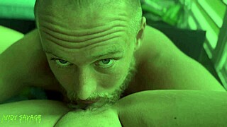 She films her blue-eyed guy licking her to orgasm