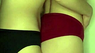 Redhead lesbian licks pussy and knocks ass in homemade amateur scene.