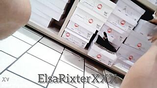 real amateur wife flashes ass in public shop