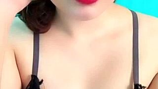 showing off big tits in live bigo stream.