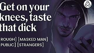 at halloween party, masked man fucked slut stranger with sloppy blowjob