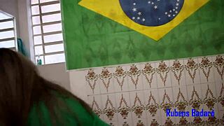 I called my fat latina neighbor to celebrate copa america victory with monster cock all inside her