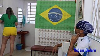 I called my fat latina neighbor to celebrate copa america victory with monster cock all inside her