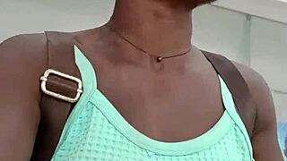 NIGERIAN BITCH MASTURBATES IN WEST HILLS MALL WASHROOM