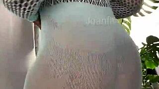 joanfantasy's creamy pussy play with dildo in light blue lingerie