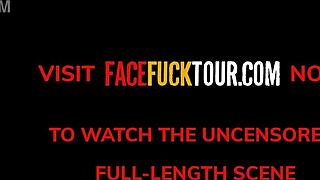 busty tattooed blonde cock slut rough face fucked in homemade sex tape