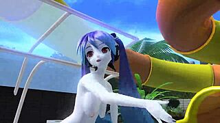 Hatsune miku dancing naked with her big tits bouncing!