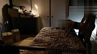 standing back handjob finish with asian japanese in stockings