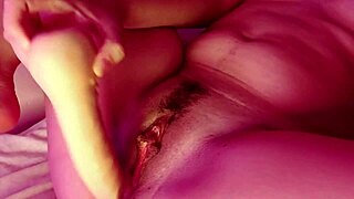 she's masturbating her pussy with a big dildo until creamy cumshot