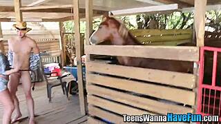 Teen Cowgirls Receive Facial At Outdoor Party