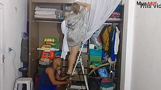 Stepson Fucks Stepmother On Stairs