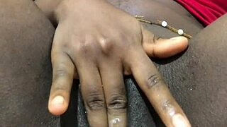 ebony solo masturbation with wet pussy orgasm and big ass creampie fantasy