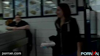 horny skinny leyla with small tits goes public in lingerie