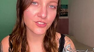 Slow Deep Handjob Commanded by Tattooed Blue Eyes Babe