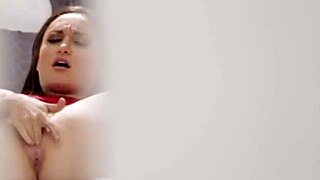 Brunette stepsisters finger each other in lingerie.